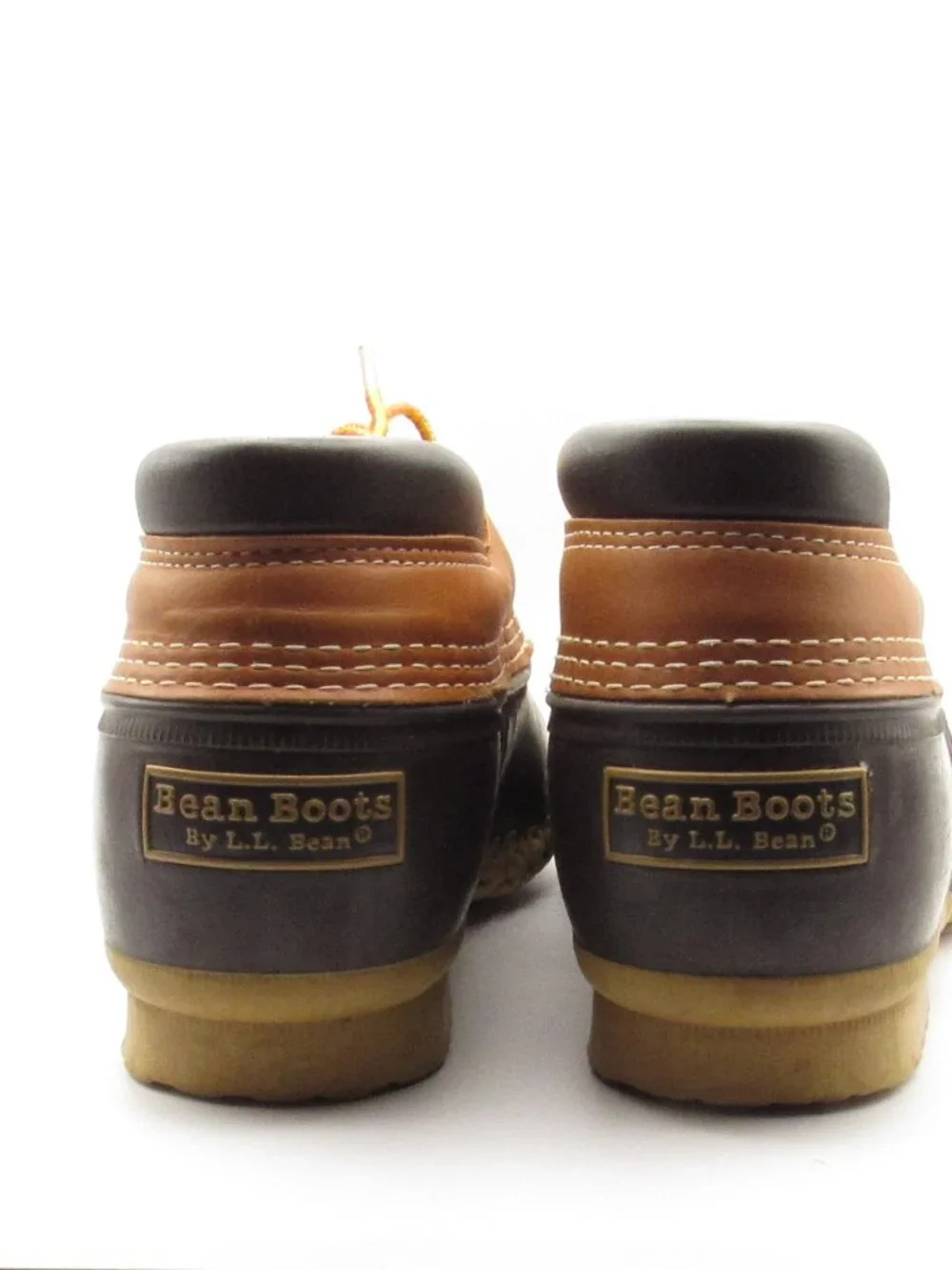 L.L.Bean Brown Leather Bean Boots Gumshoes Size 10 Made in USA Exel Cond- 175060